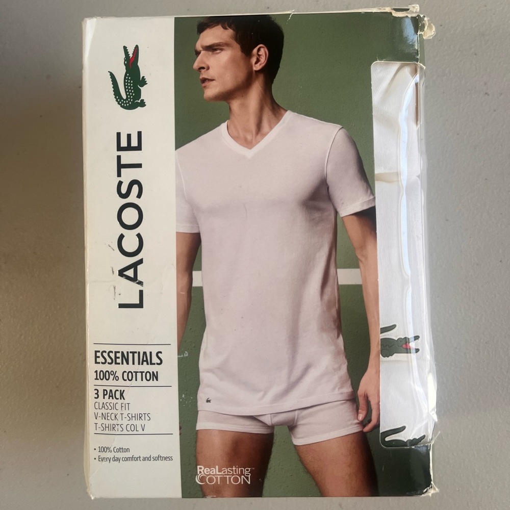 Lacoste White Shorts x 3 Medium Size